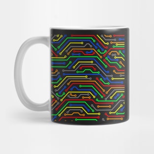 Colorful PCB printed circuit board  trace lines art Mug